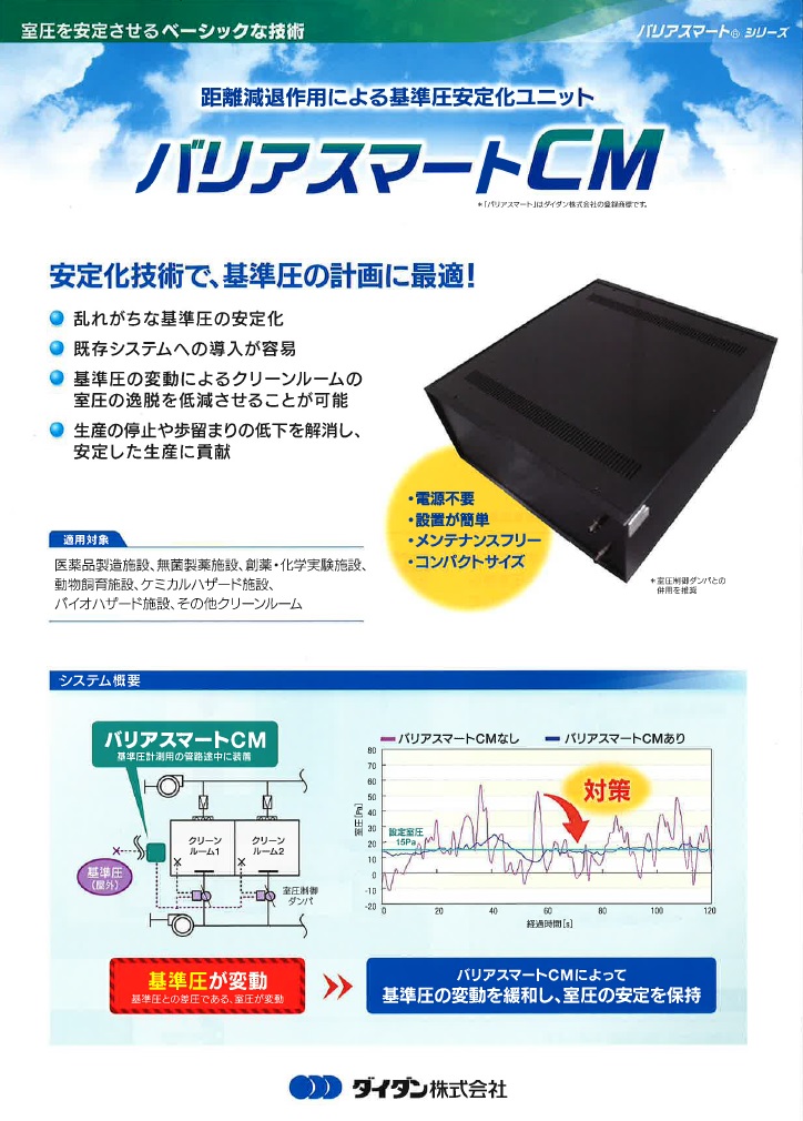 『バリアスマートCM』　距離減退さようによる基準圧安定化ユニット